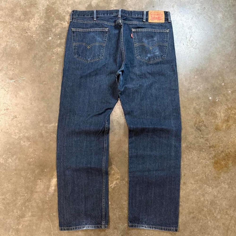 Levis 505 Relaxed Fit Dark Wash Jeans Mens 40x31 Blue Denim Straight Leg